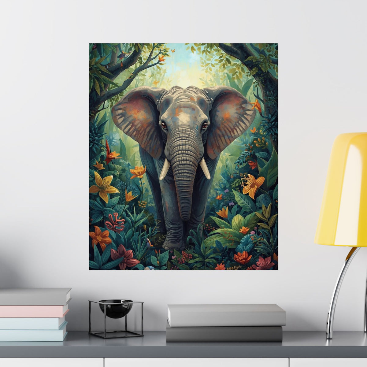 Elephant Jungle Matte Poster