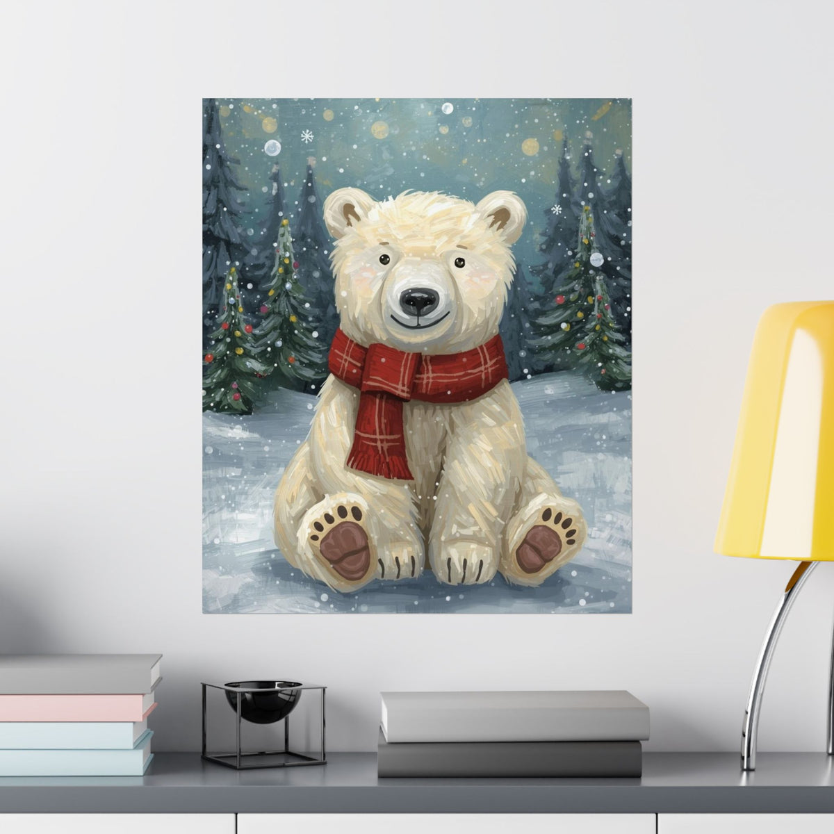 Winter Polar Bear Poster — Cute Christmas Wall Art