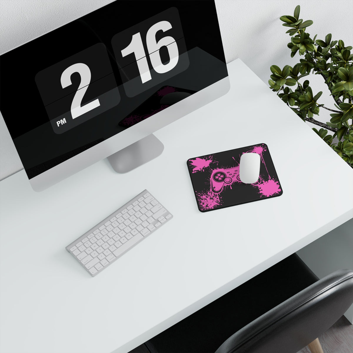 Pink Controller Splash Gaming Mouse Pad — Non-Slip Mat for Gamers