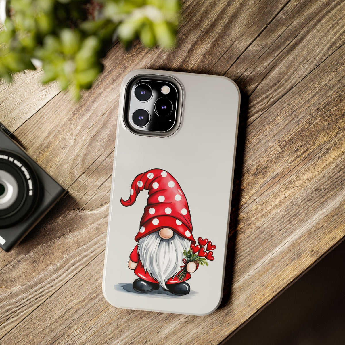 Valentine Gnome Phone Case — Cute Polka Dot Red Gnome Protective Case