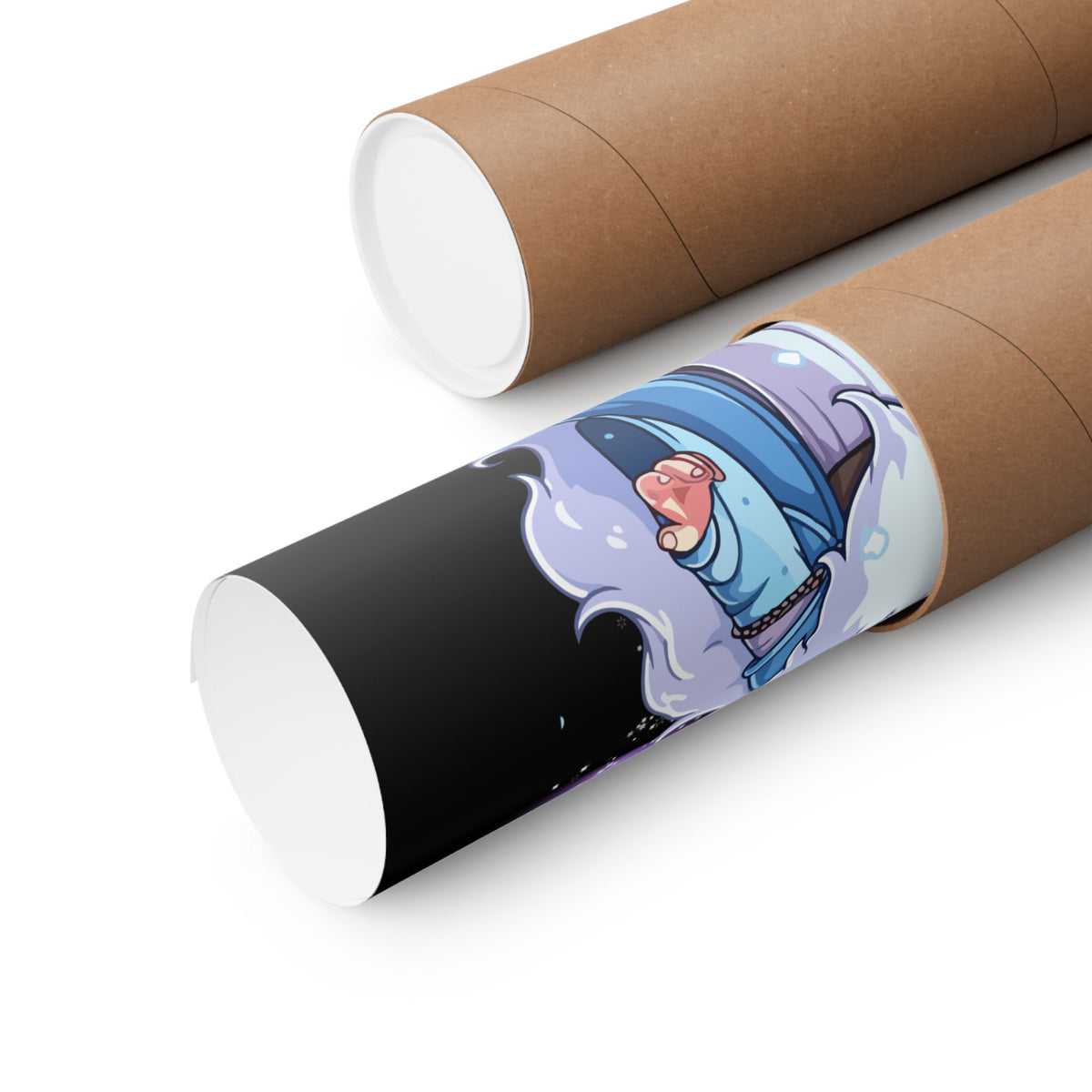 Wizard Poster — Cute Blue Wizard Matte Vertical Art Print