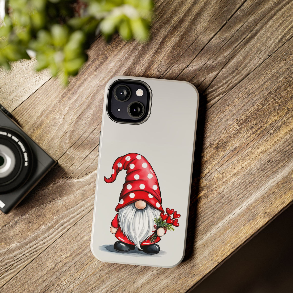 Valentine Gnome Phone Case — Cute Polka Dot Red Gnome Protective Case