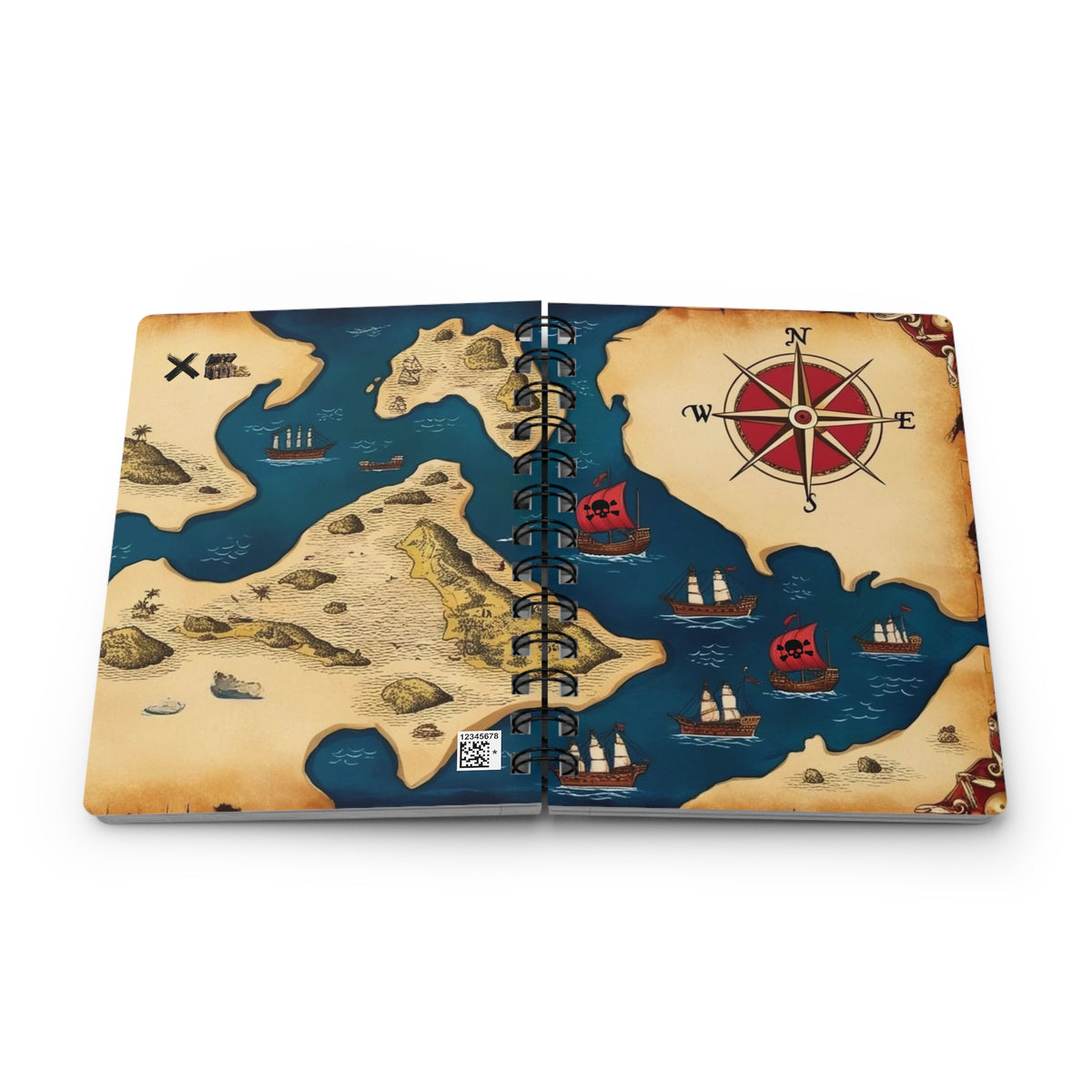 Pirate Treasure Map Spiral Bound Journal