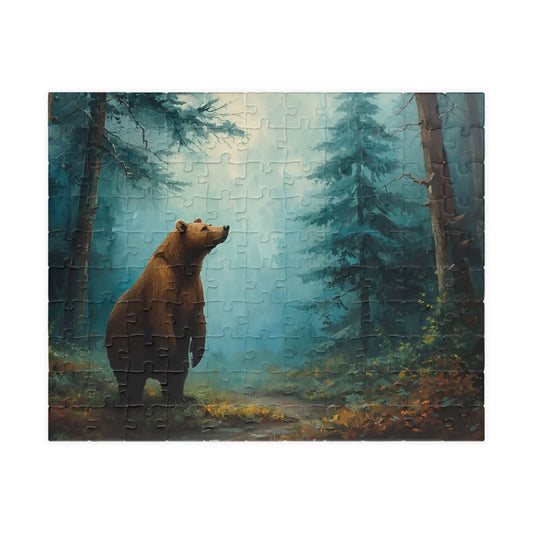Bear in Misty Forest Puzzle — Scenic Wildlife Jigsaw (110–1014 pcs)