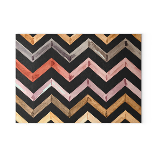 Glass Cutting Board — Beautiful Chevron Pattern Cutting board