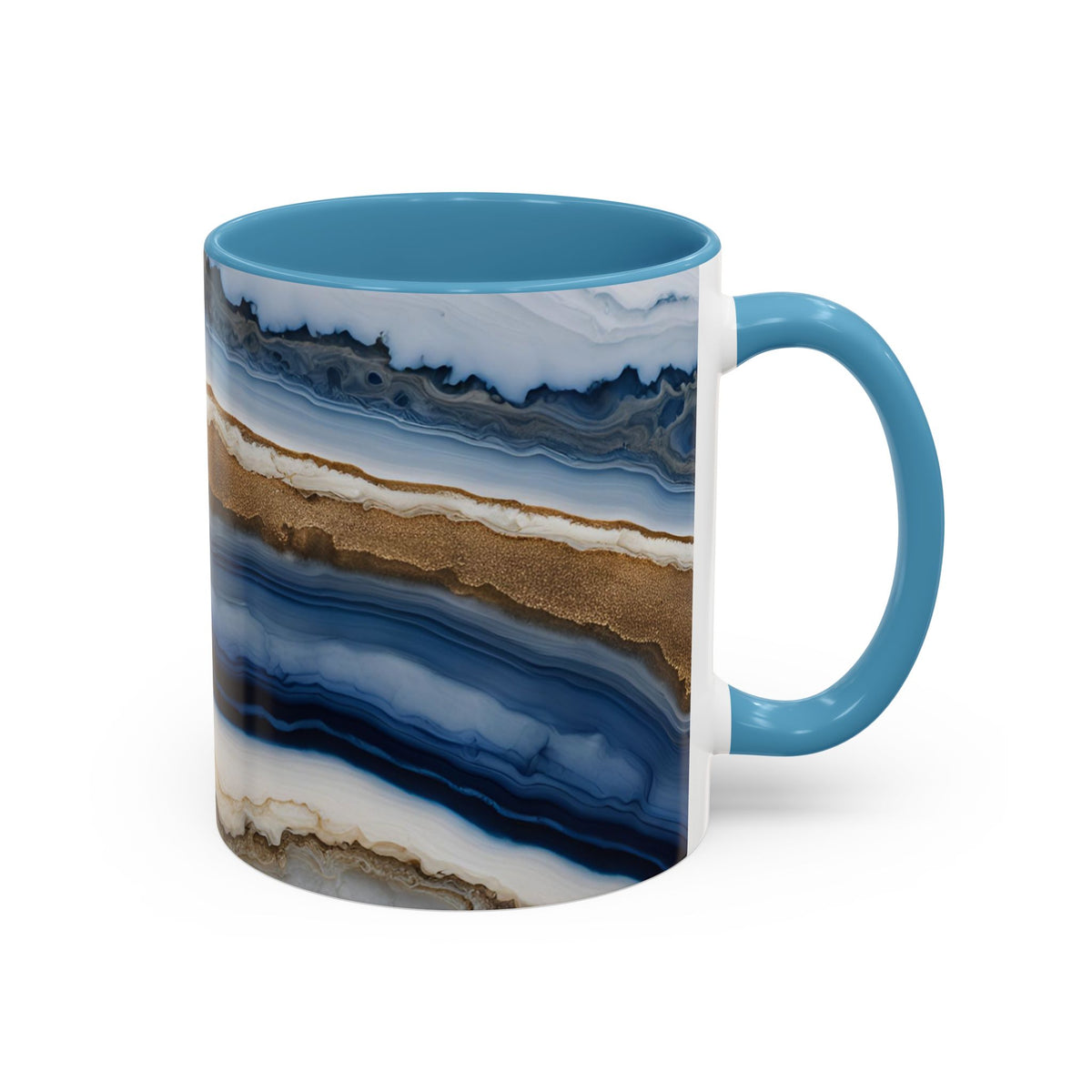 Blue Agate Accent Coffee Mug — Marble Stone Pattern 11/15oz