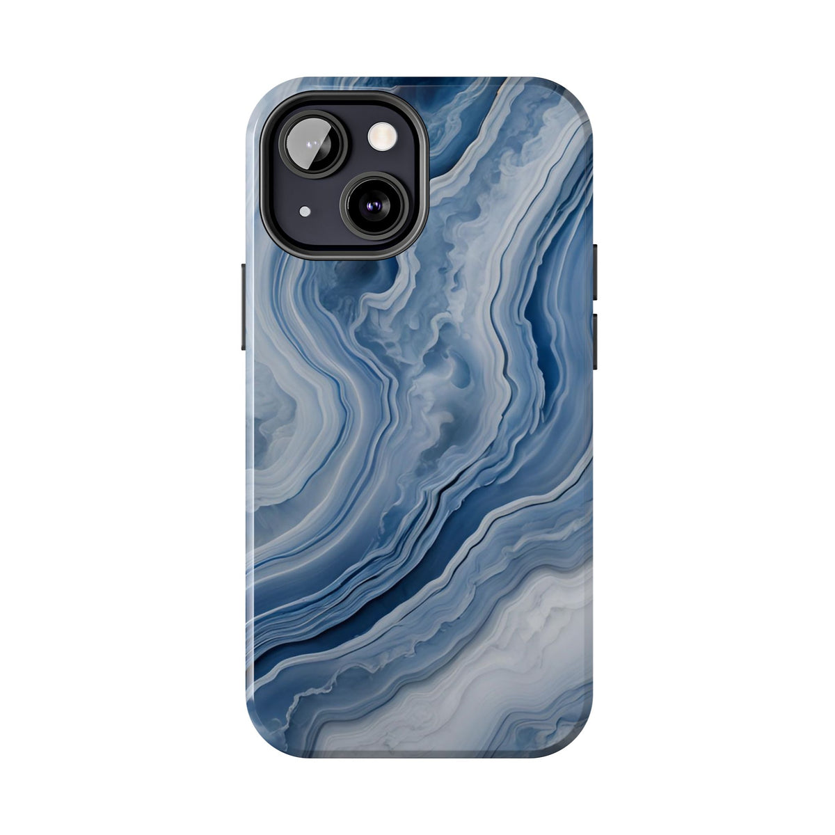 Blue Lace Agate Tough Phone Case — Marble Stone Protective Phone Cover