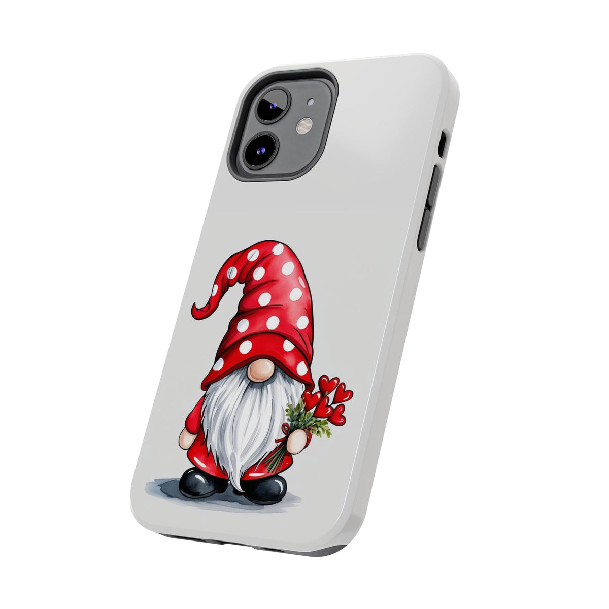 Valentine Gnome Phone Case — Cute Polka Dot Red Gnome Protective Case