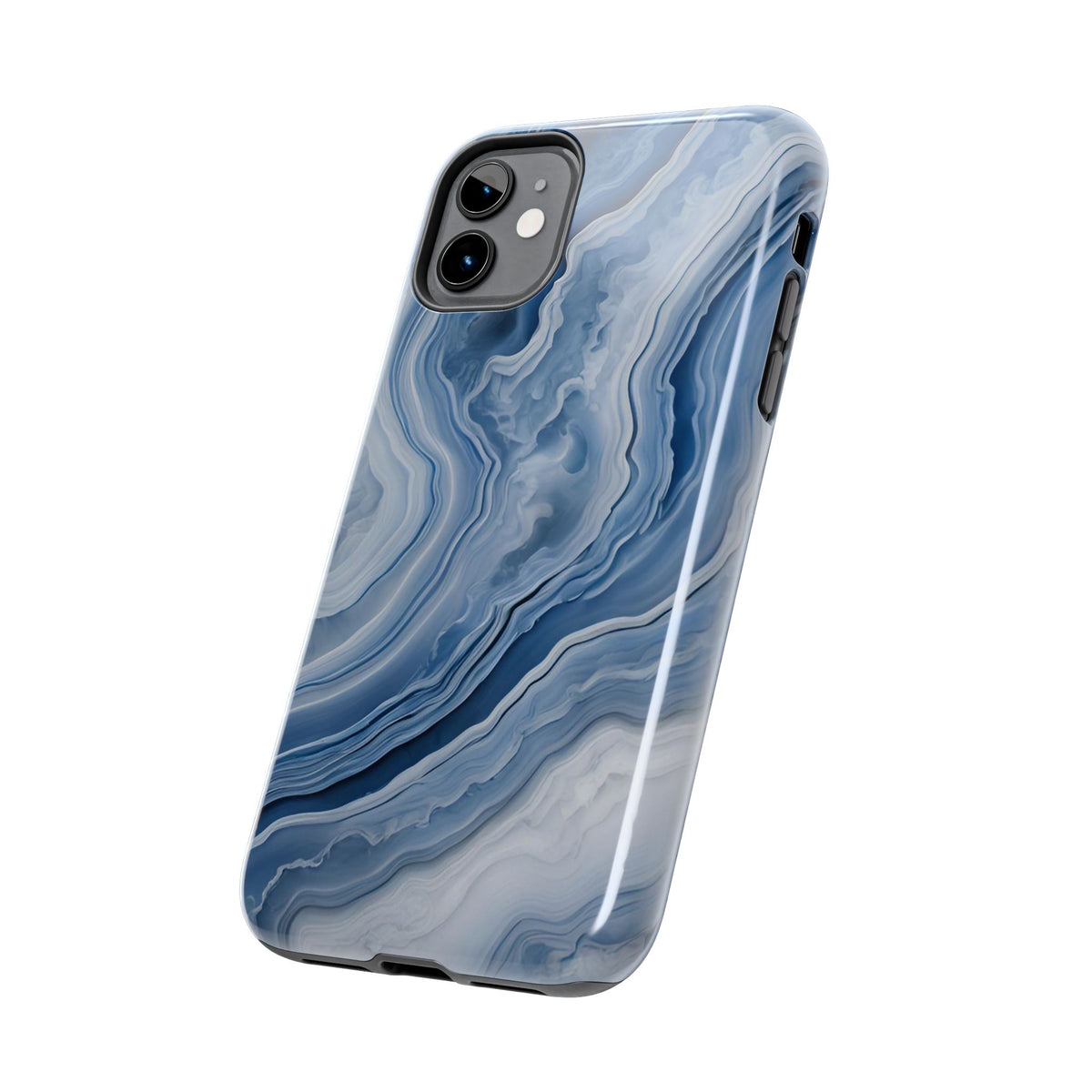Blue Lace Agate Tough Phone Case — Marble Stone Protective Phone Cover