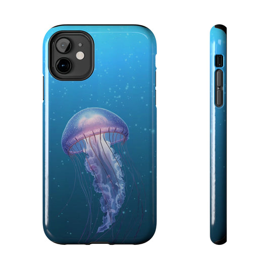 Jellyfish Ocean Tough Phone Case — Blue Marine Protective Phone Cover