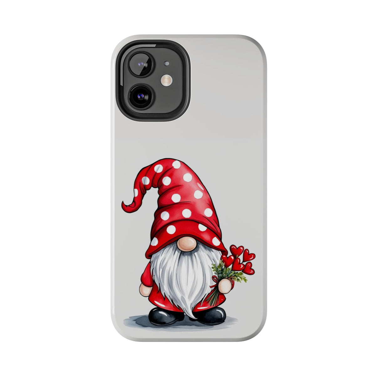 Valentine Gnome Phone Case — Cute Polka Dot Red Gnome Protective Case