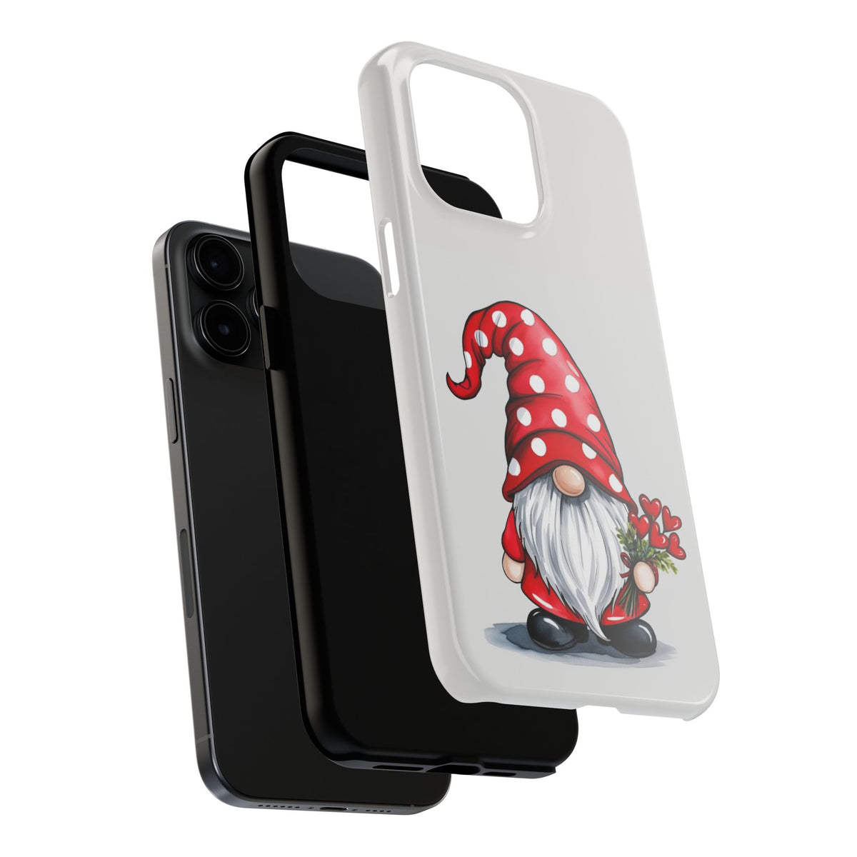 Valentine Gnome Phone Case — Cute Polka Dot Red Gnome Protective Case
