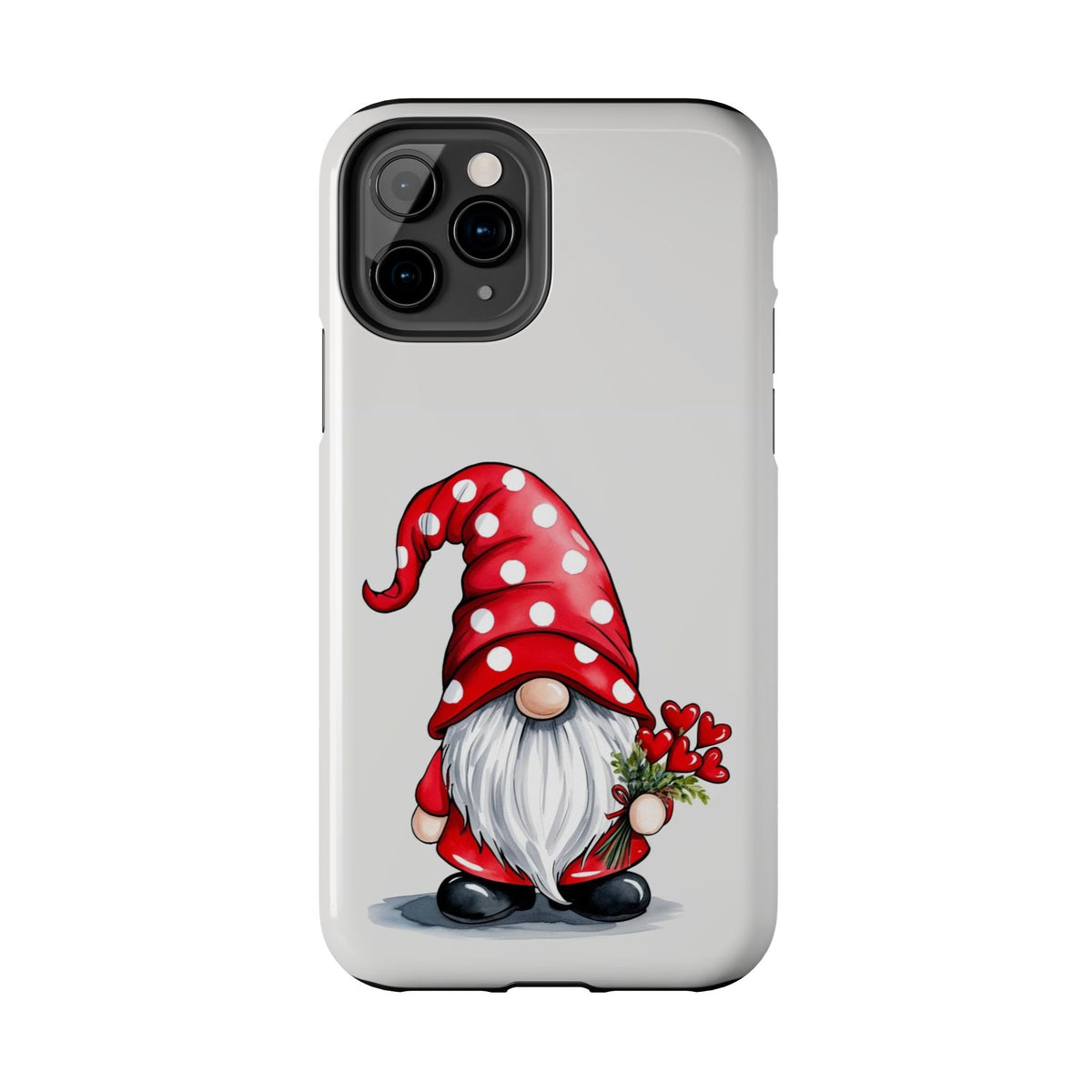 Valentine Gnome Phone Case — Cute Polka Dot Red Gnome Protective Case