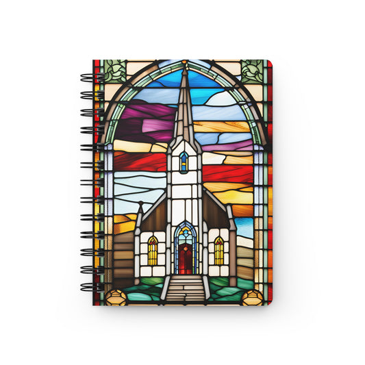 Stained Glass Church Spiral Journal — Religious Prayer & Reflection Notebook