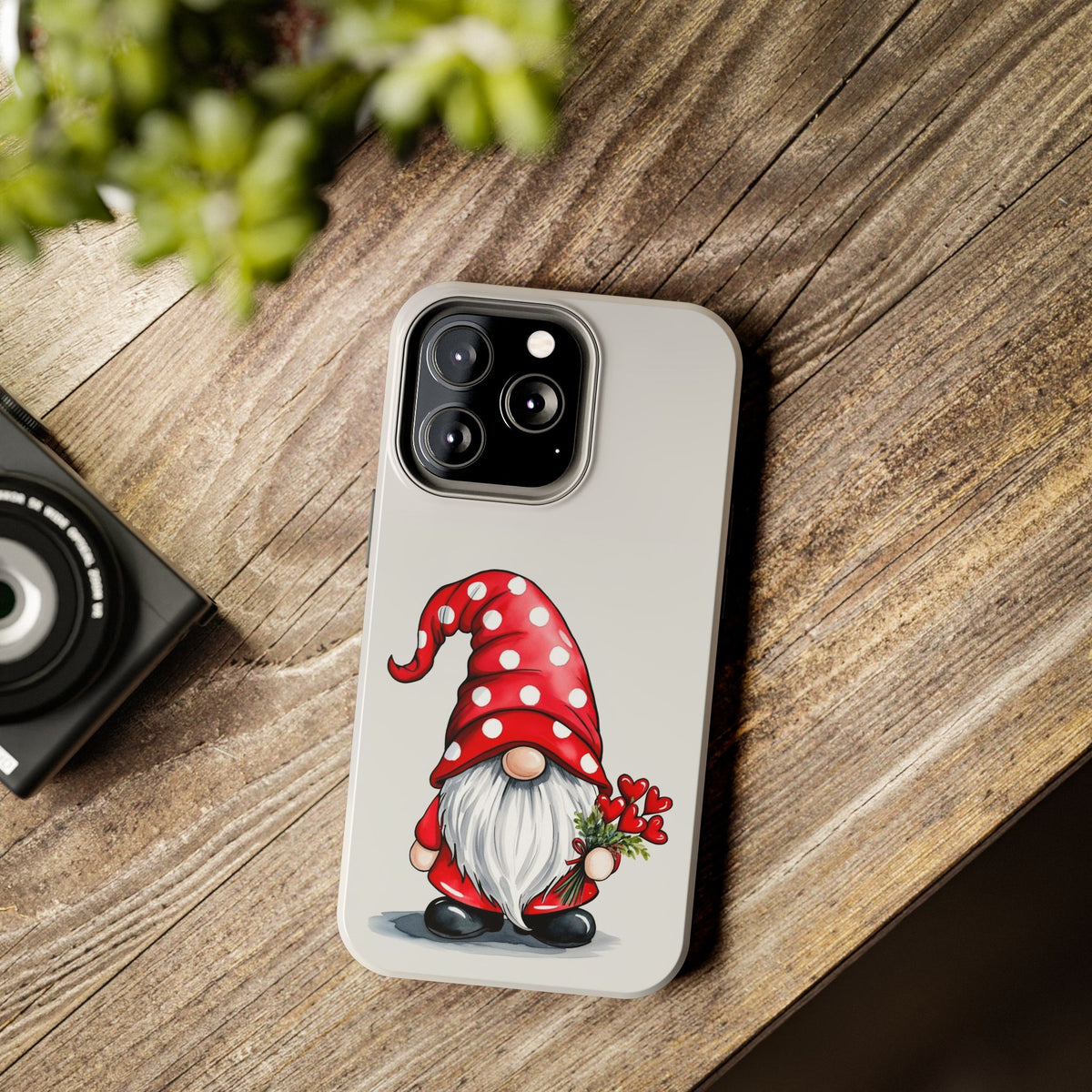 Valentine Gnome Phone Case — Cute Polka Dot Red Gnome Protective Case