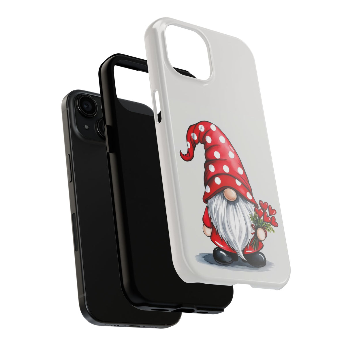 Valentine Gnome Phone Case — Cute Polka Dot Red Gnome Protective Case