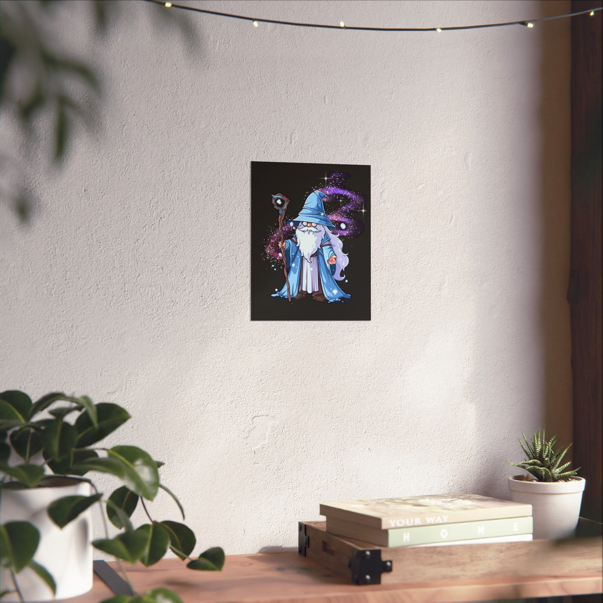 Wizard Poster — Cute Blue Wizard Matte Vertical Art Print