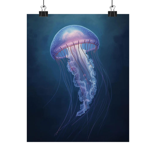 Jellyfish Art Poster — Matte Vertical Ocean Wall Print