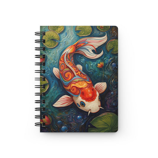 Koi Pond Spiral Notebook — Colorful Koi Fish Art Journal