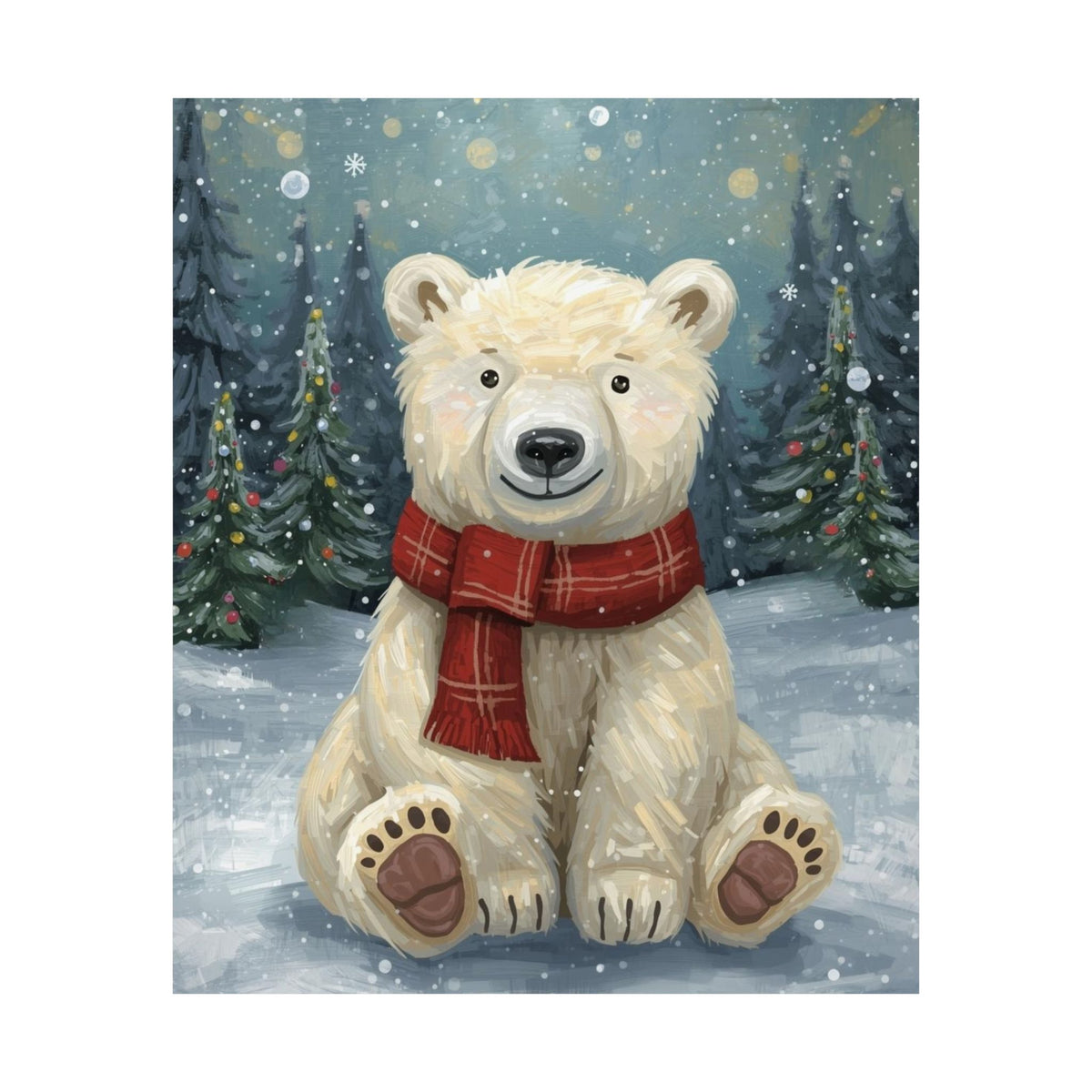 Winter Polar Bear Poster — Cute Christmas Wall Art