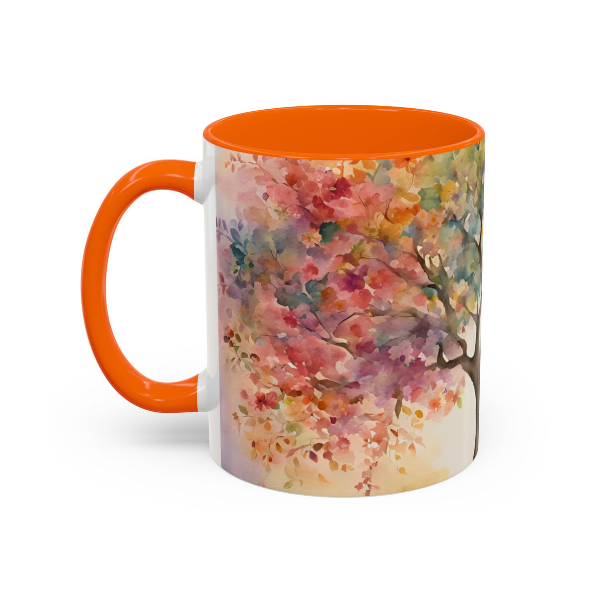 Watercolor Tree Accent Coffee Mug — Colorful Nature Art 11/15oz