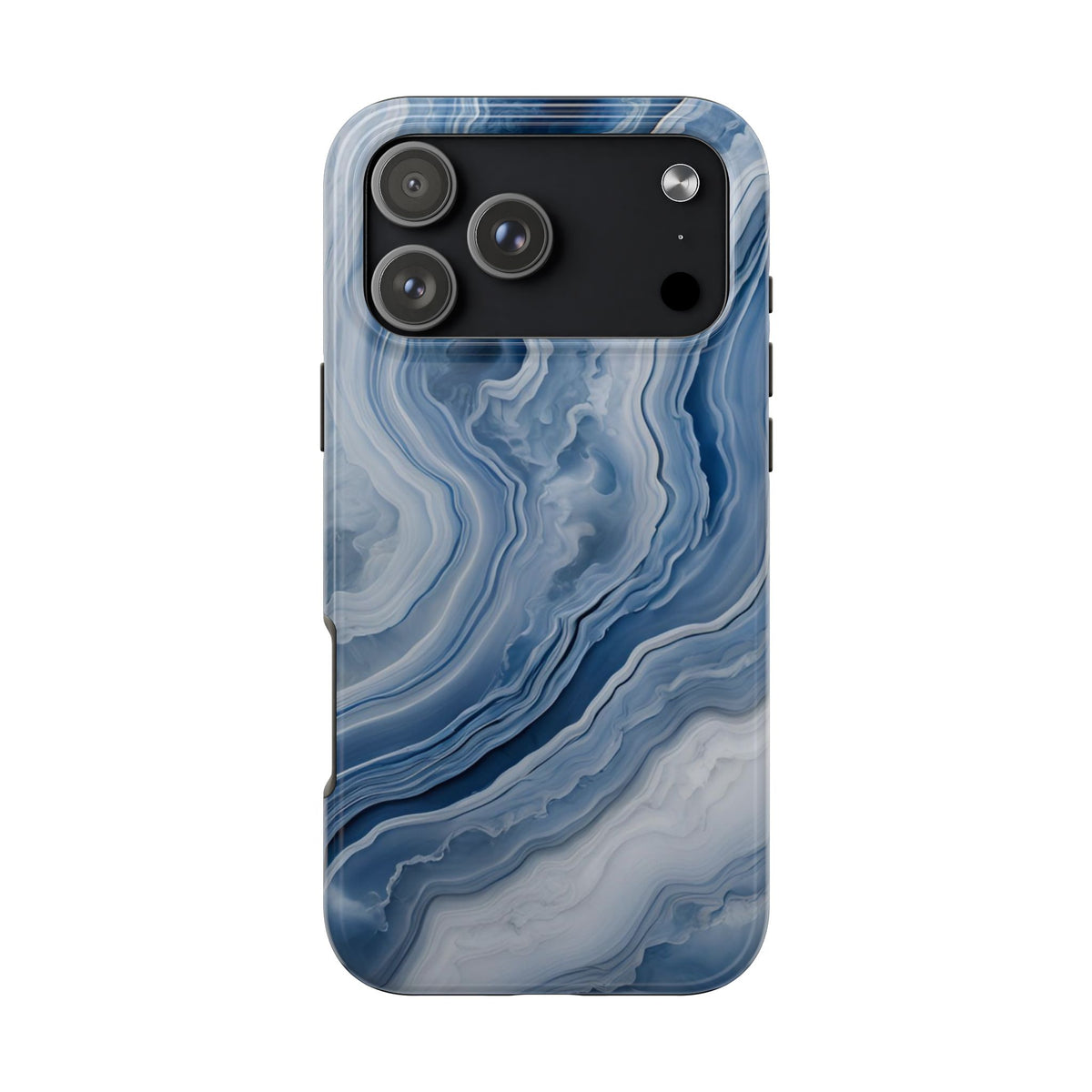 Blue Lace Agate Tough Phone Case — Marble Stone Protective Phone Cover