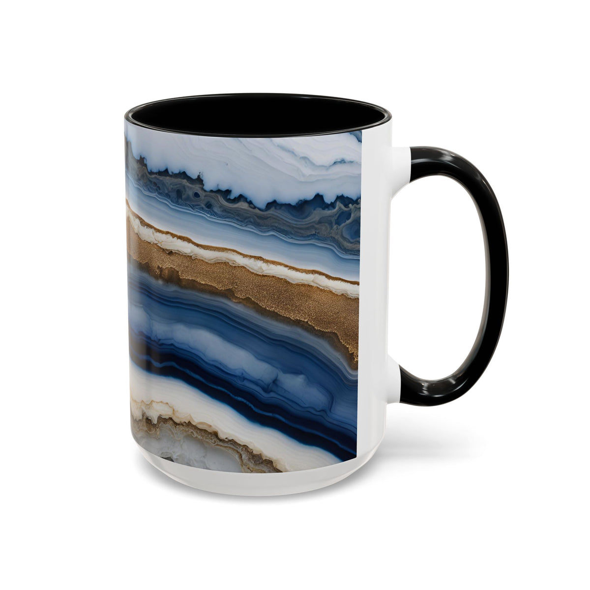Blue Agate Accent Coffee Mug — Marble Stone Pattern 11/15oz