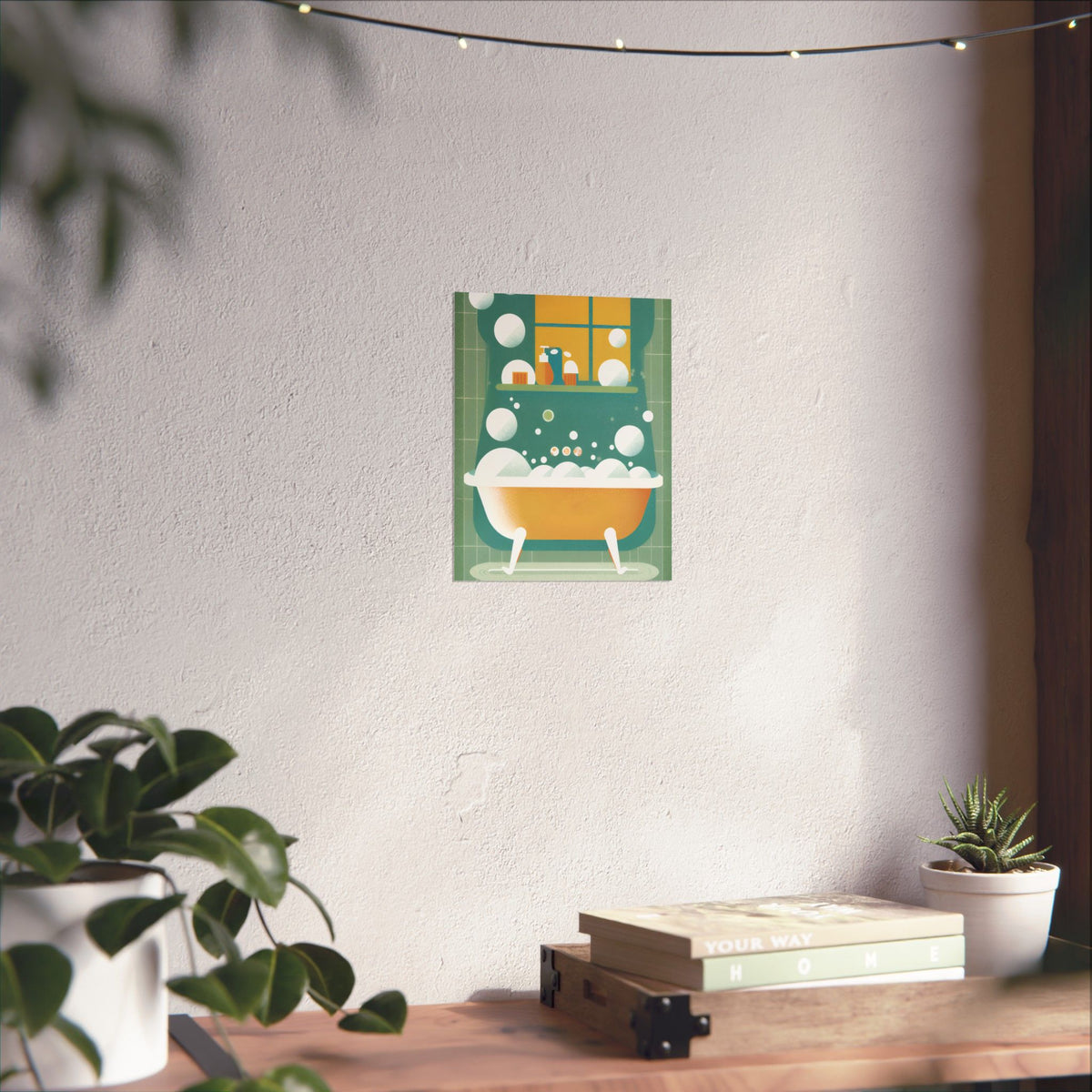 Bathroom Bubble Bath Poster — Matte Vertical Home Wall Art