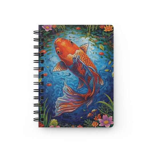 Koi Pond Spiral Journal — Colorful Koi Fish Art Notebook for Journaling & Sketching