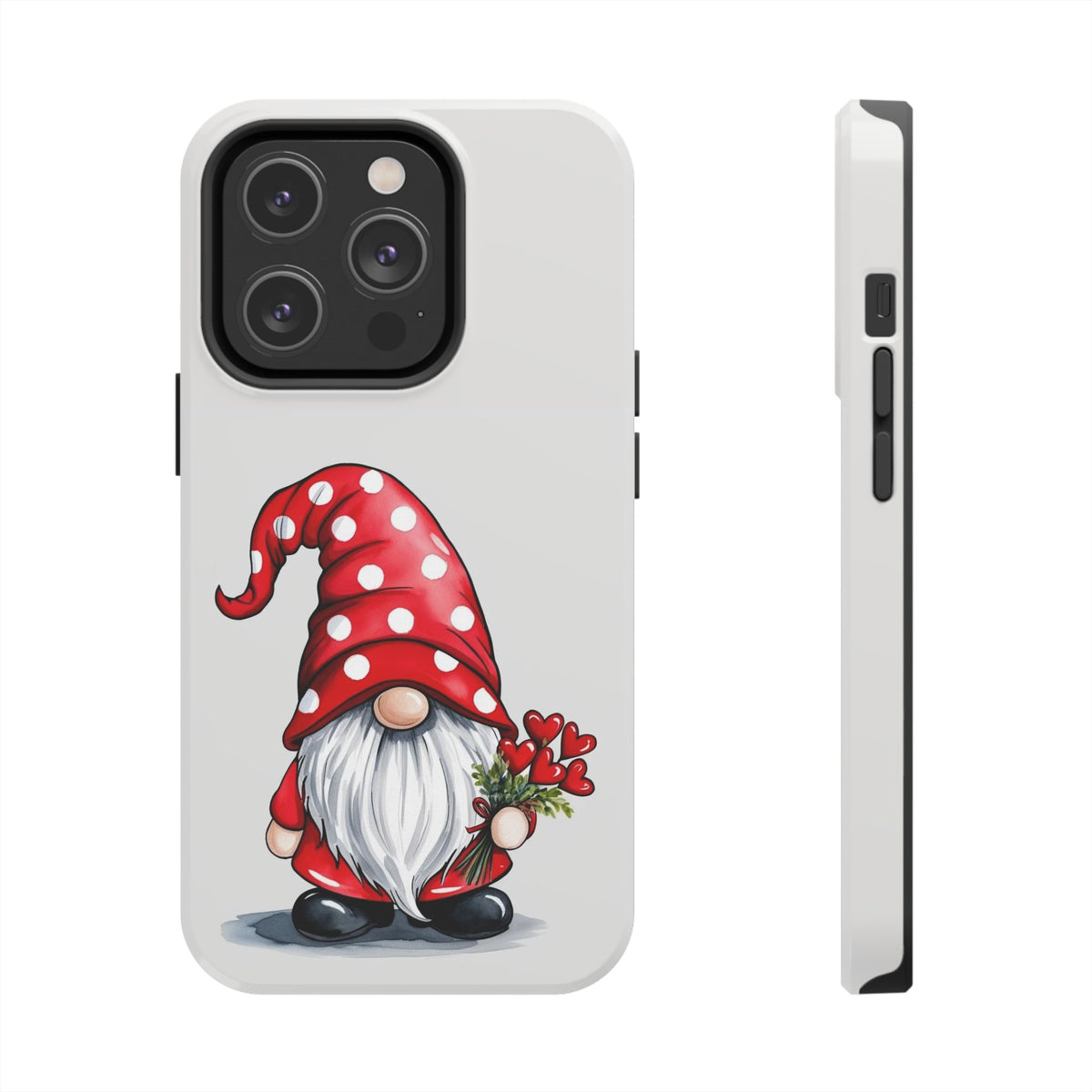 Valentine Gnome Phone Case — Cute Polka Dot Red Gnome Protective Case