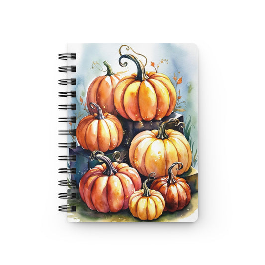 Autumn Pumpkin Spiral Journal — Fall Floral Pumpkin Notebook for Notes & Gratitude