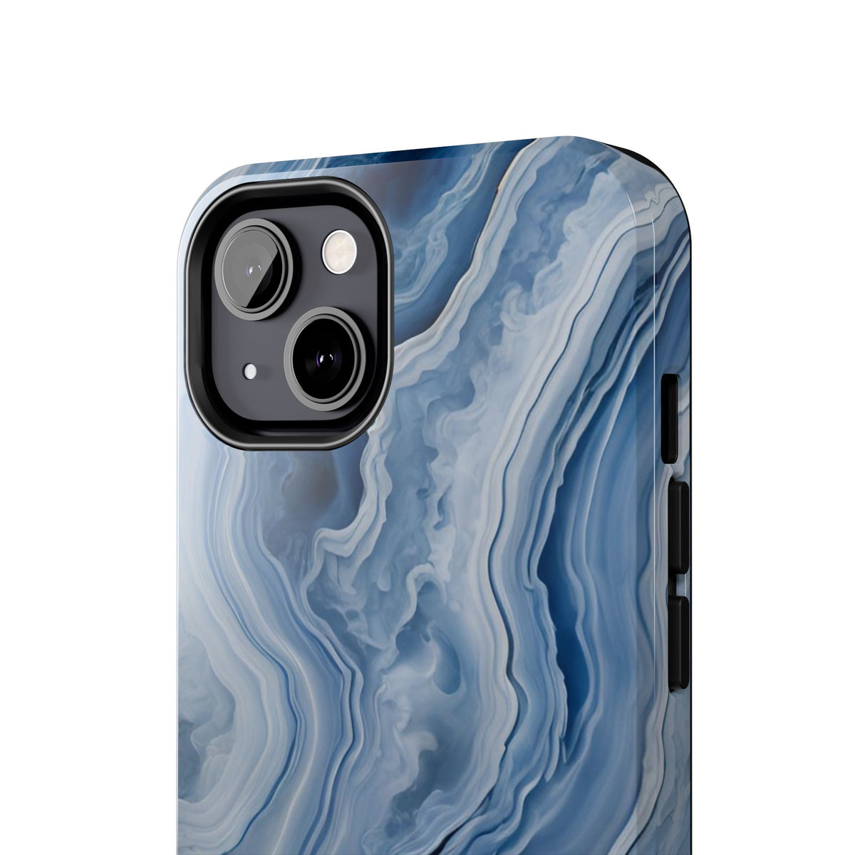 Blue Lace Agate Tough Phone Case — Marble Stone Protective Phone Cover