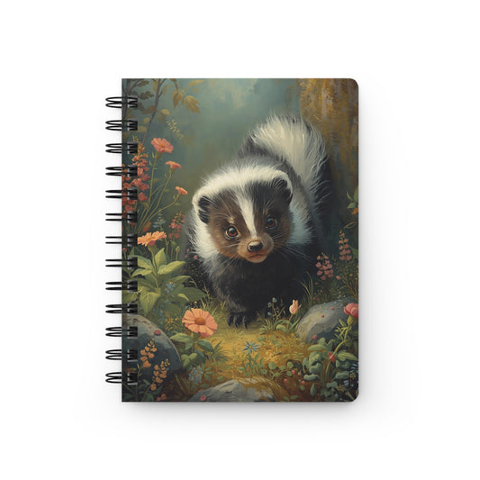 Skunk Cub Spiral Journal — Cute Woodland Animal Notebook for Nature Lovers