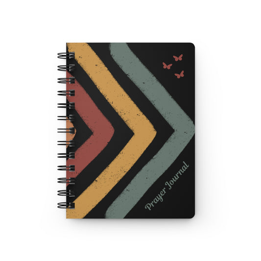 Retro Chevron Prayer Journal — Spiral Bound Notebook for Faith & Reflection