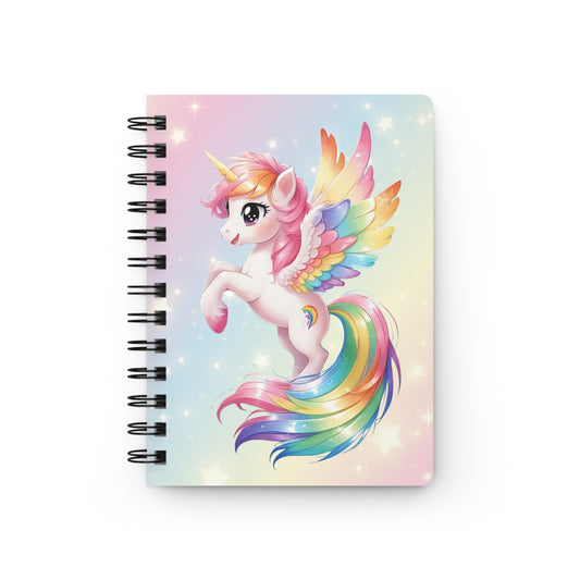 Unicorn Rainbow Spiral Journal — Cute Pegasus Notebook for Kids & Teens
