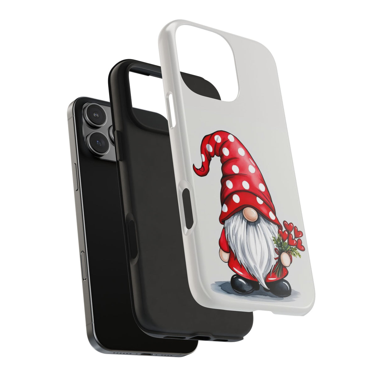 Valentine Gnome Phone Case — Cute Polka Dot Red Gnome Protective Case