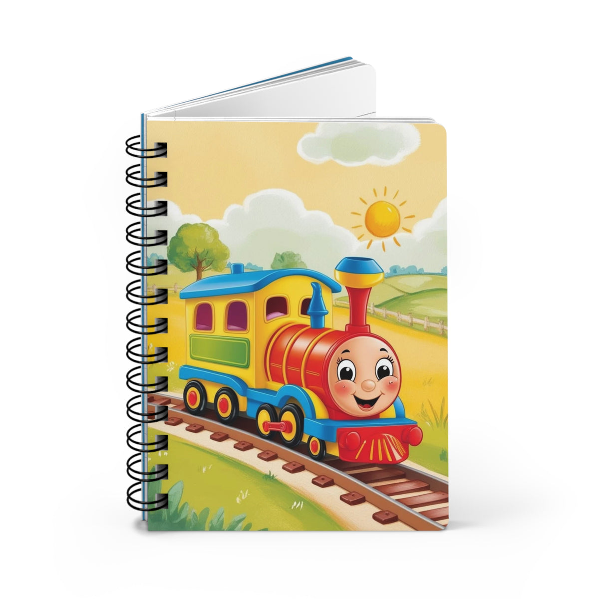 Cute Cartoon Train Spiral Bound Journal for Kids