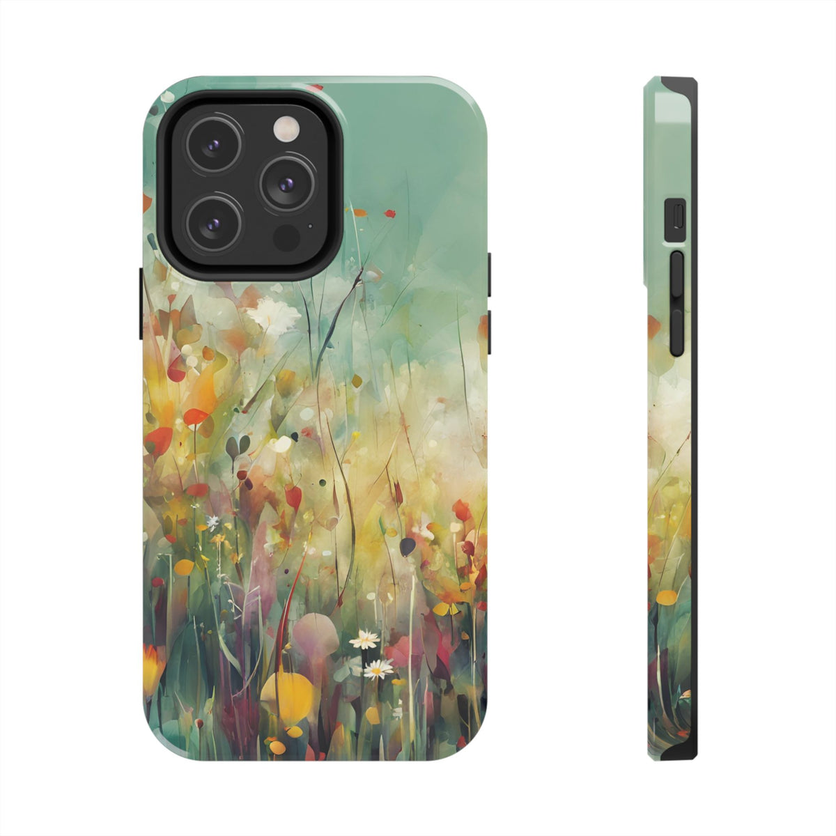Floral Meadow Tough Phone Case — Painterly Wildflower Protection