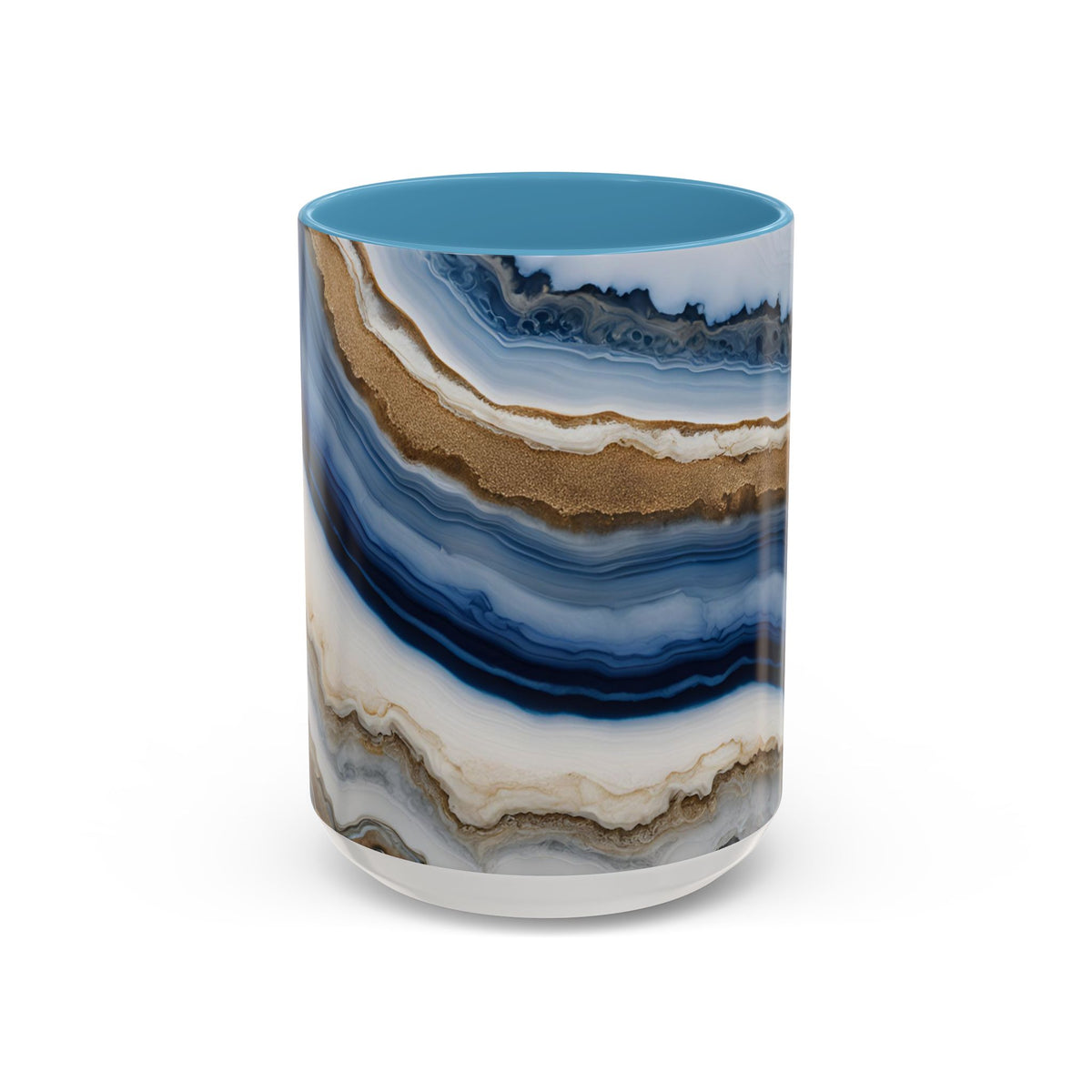 Blue Agate Accent Coffee Mug — Marble Stone Pattern 11/15oz