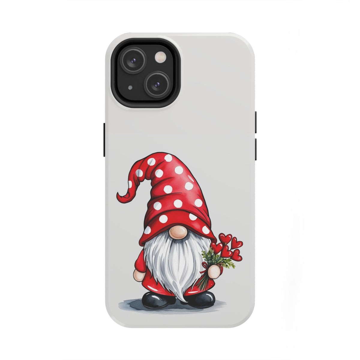 Valentine Gnome Phone Case — Cute Polka Dot Red Gnome Protective Case