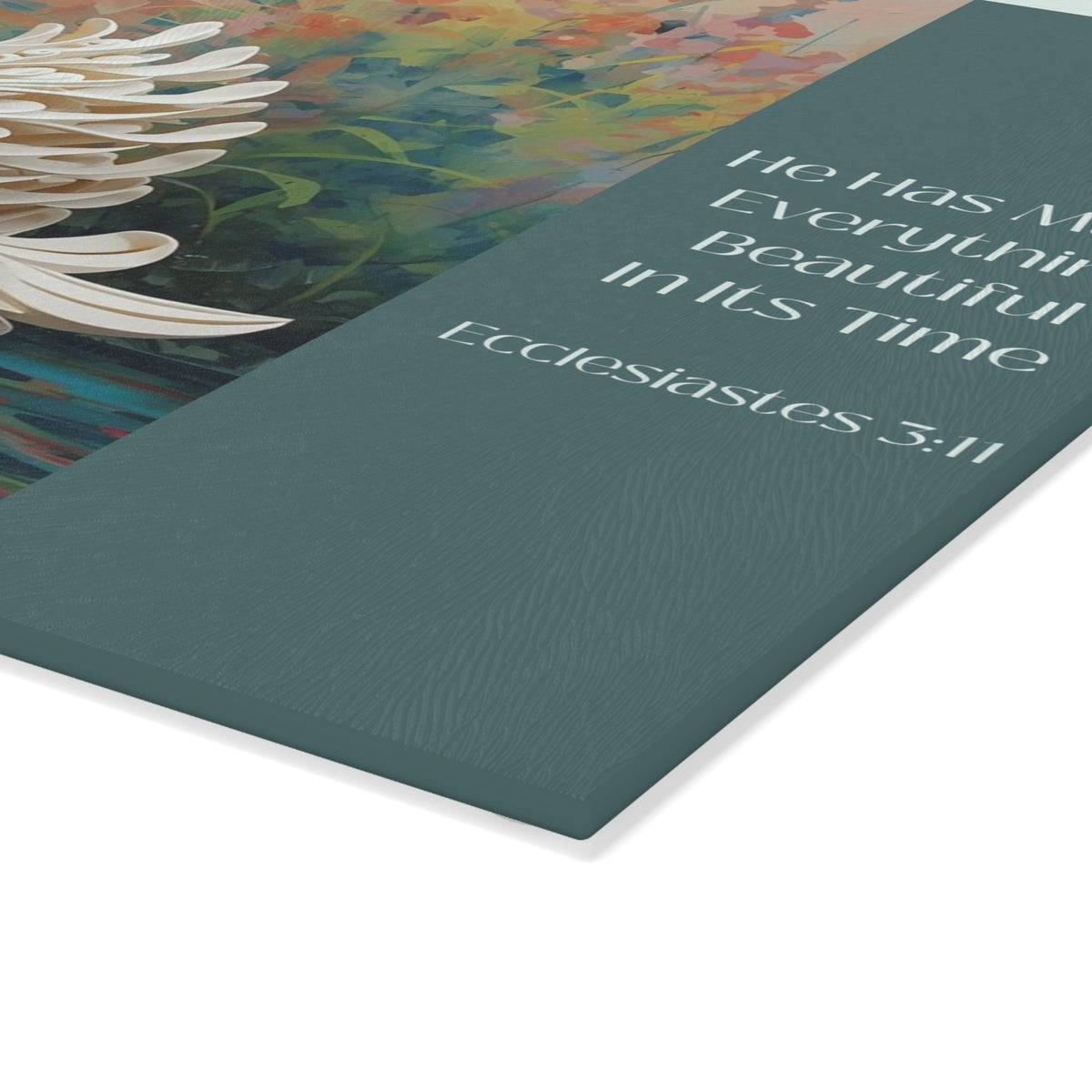 Swan Glass Cutting Board – "He Has Made Everything Beautiful in Its Time" (Ecclesiastes)