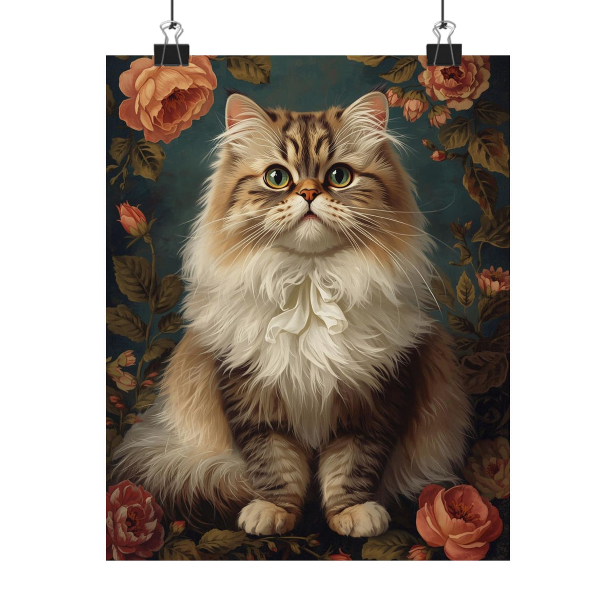 Vintage Persian Cat Poster — Matte Vertical Wall Art
