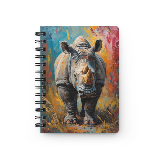 Colorful Rhinoceros Wildlife Spiral Bound Journal