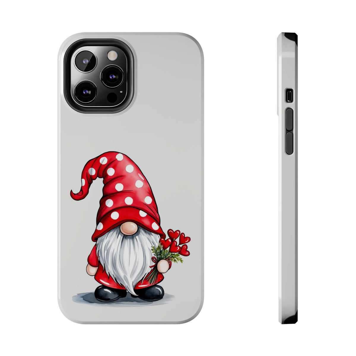 Valentine Gnome Phone Case — Cute Polka Dot Red Gnome Protective Case