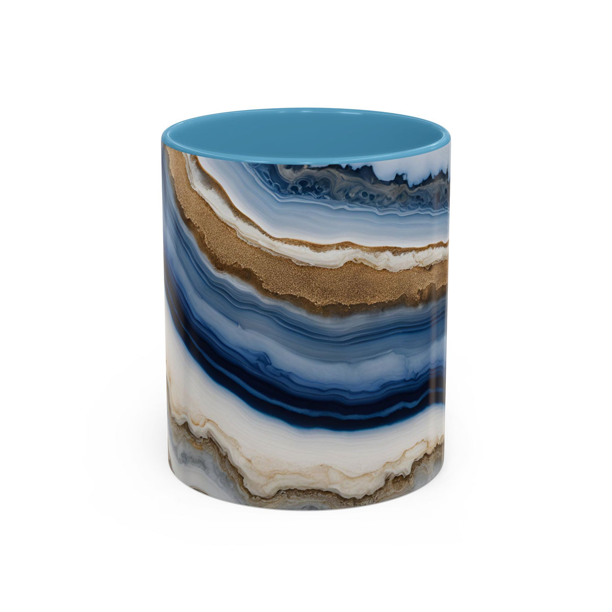 Blue Agate Accent Coffee Mug — Marble Stone Pattern 11/15oz
