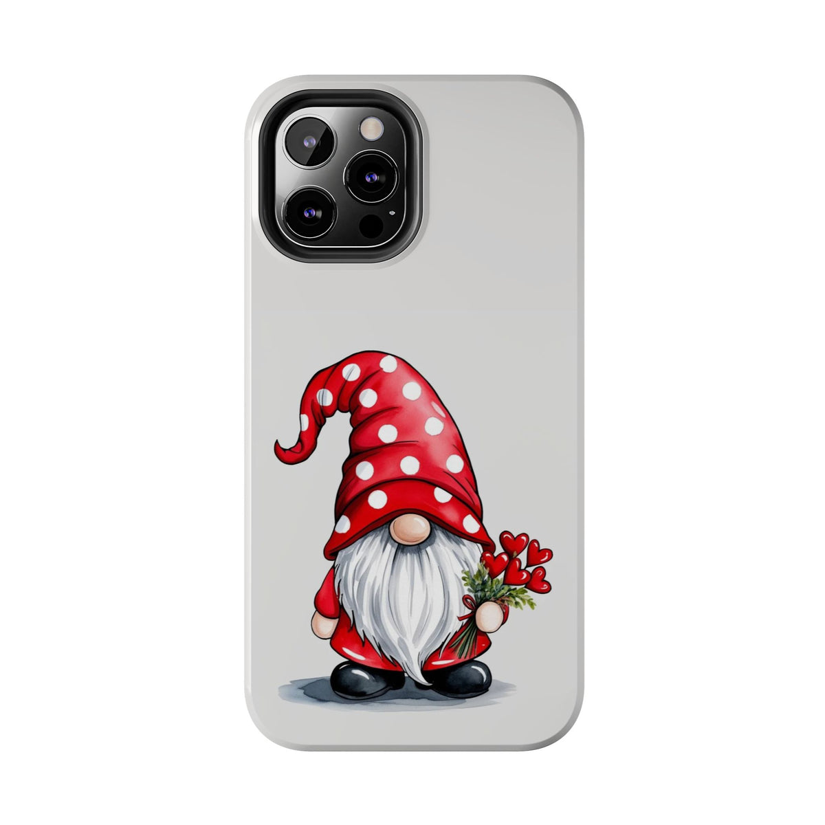 Valentine Gnome Phone Case — Cute Polka Dot Red Gnome Protective Case