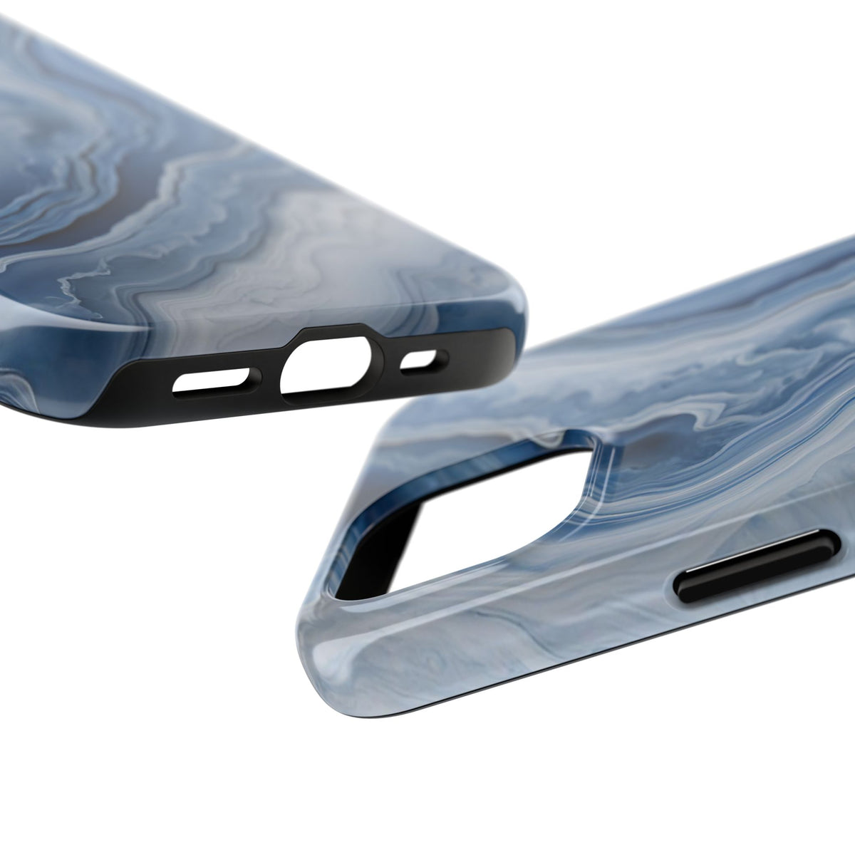 Blue Lace Agate Tough Phone Case — Marble Stone Protective Phone Cover