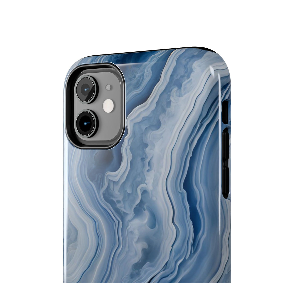 Blue Lace Agate Tough Phone Case — Marble Stone Protective Phone Cover