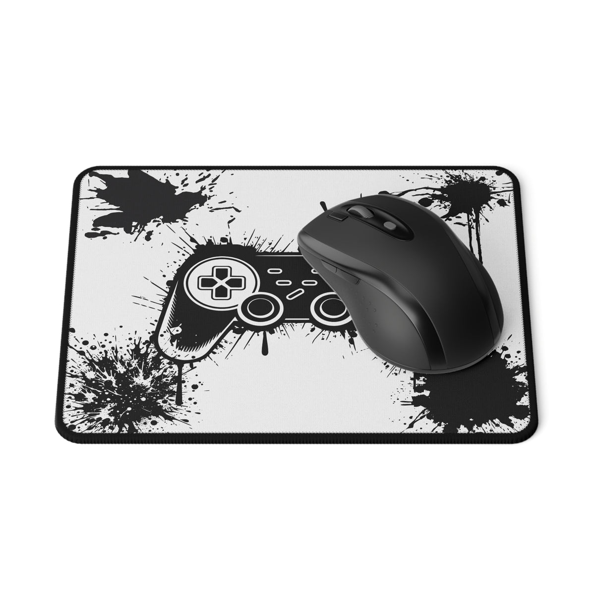 Gaming Mouse Pad — Black Controller Splash Non‑Slip Mat