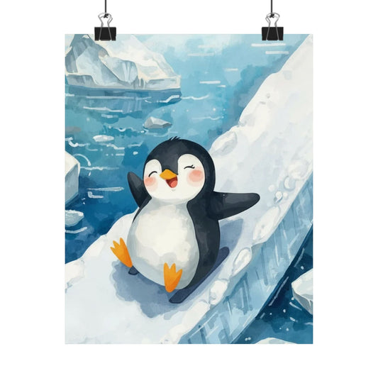 Cute Penguin Poster — Matte Vertical Nursery Wall Art